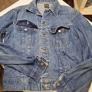 Lee Vintage Dark Wash Denim Blue Jean Jacket 40L Grunge‎ Retro Layering Essent.